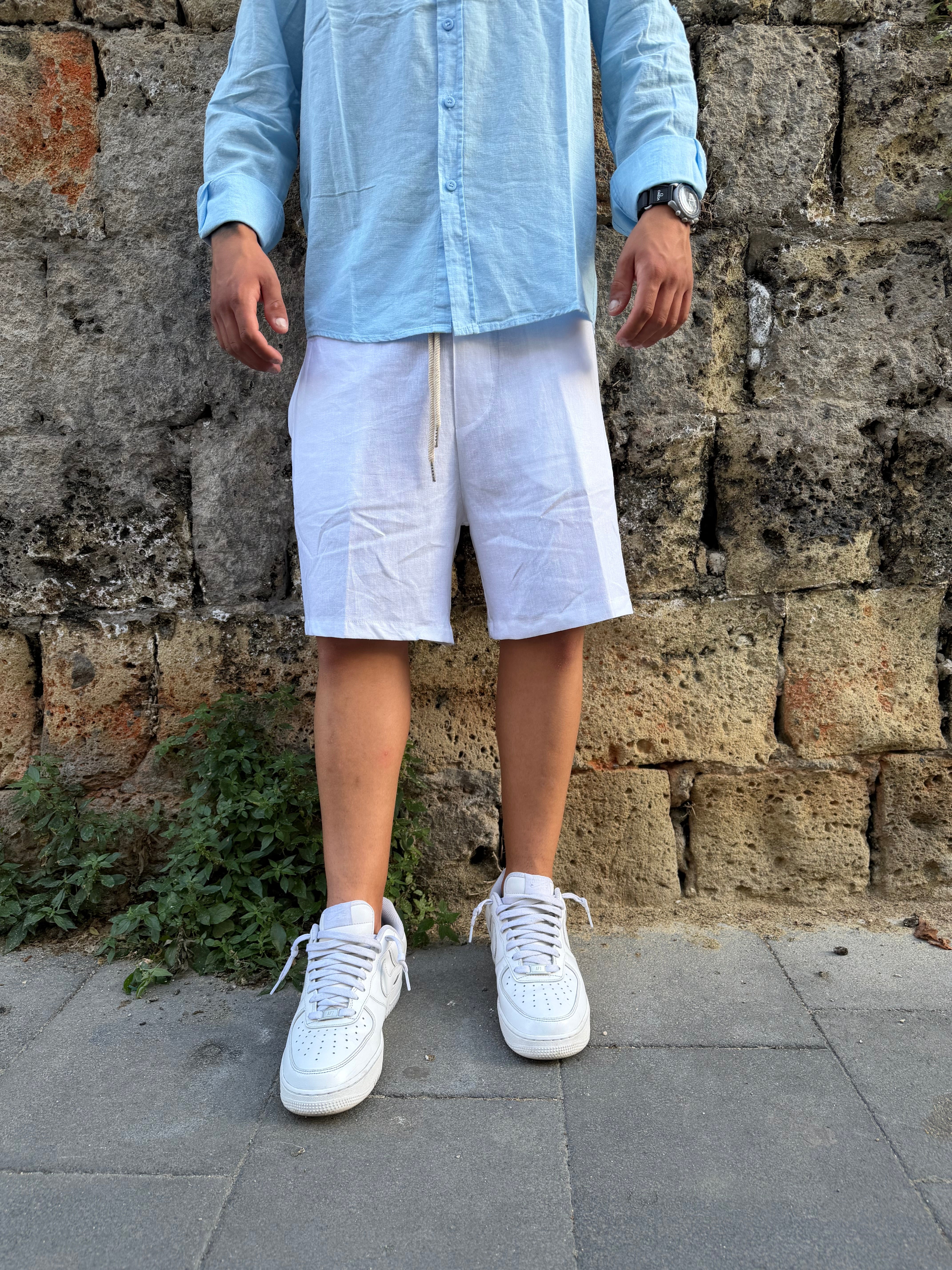BERMUDA IN LINO BIANCO