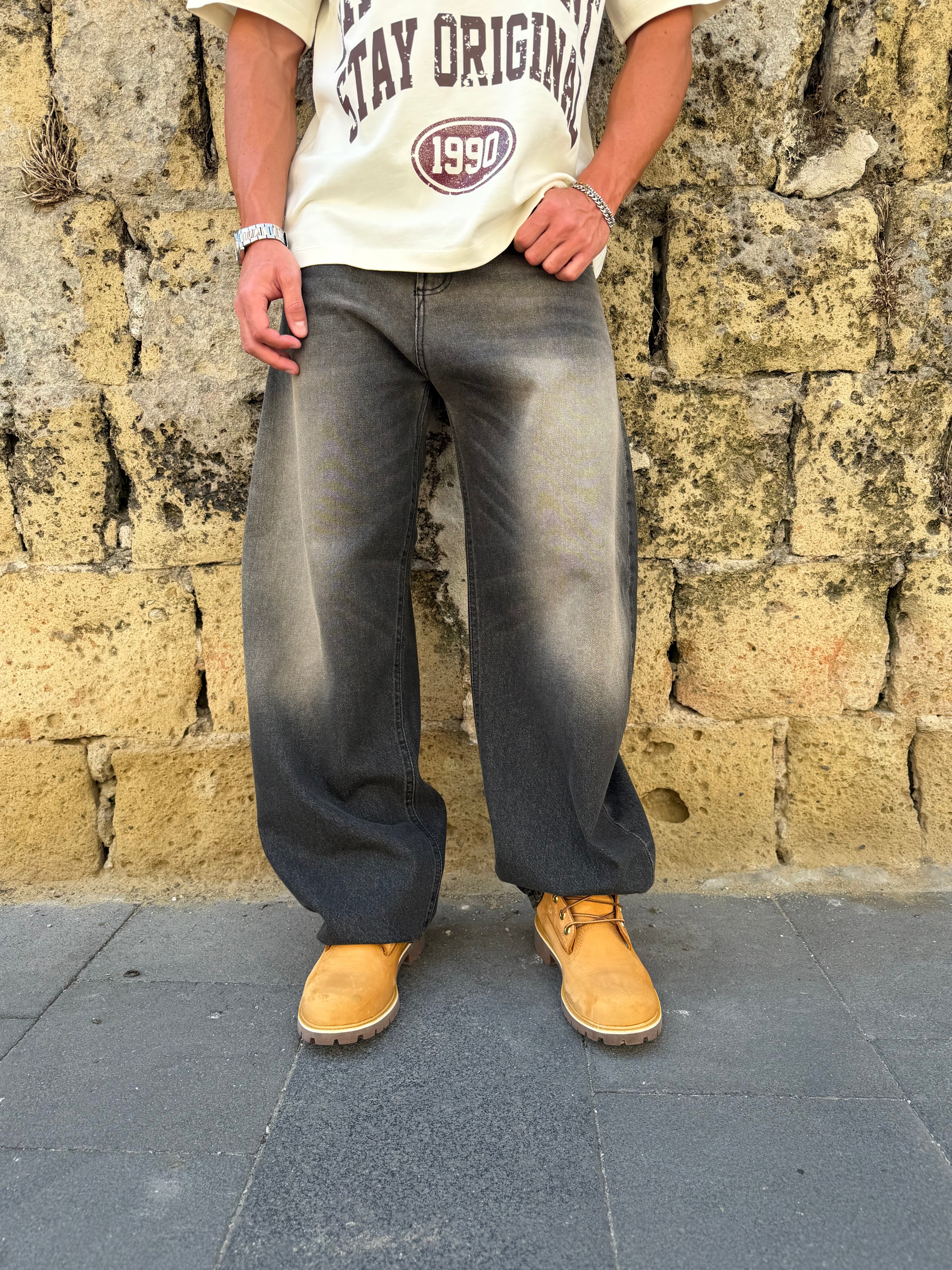 JEANS BALLON SABBIATO BLACK