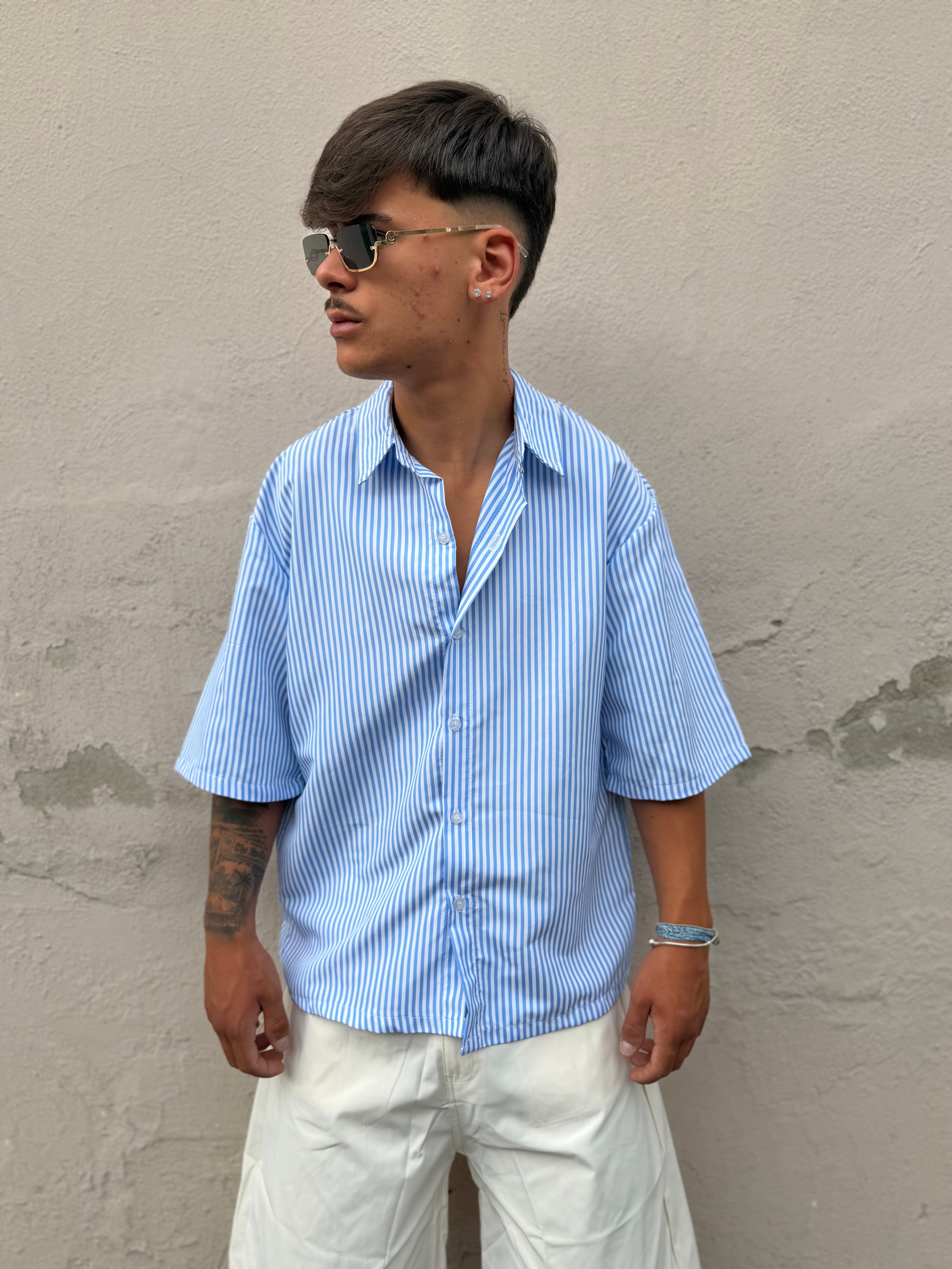 CAMICIA RIGATA MEZZA MANICA