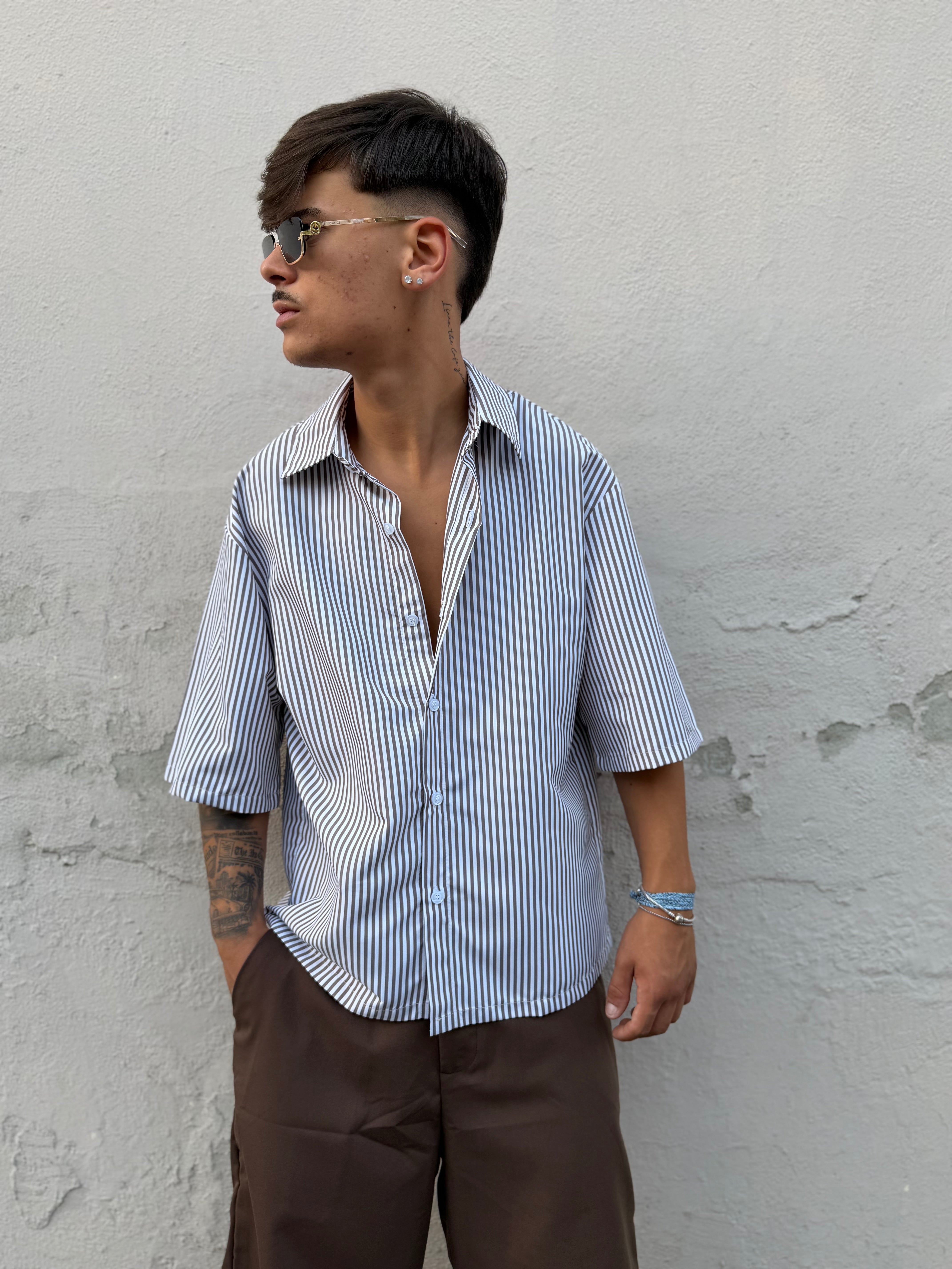 CAMICIA RIGATA MEZZA MANICA