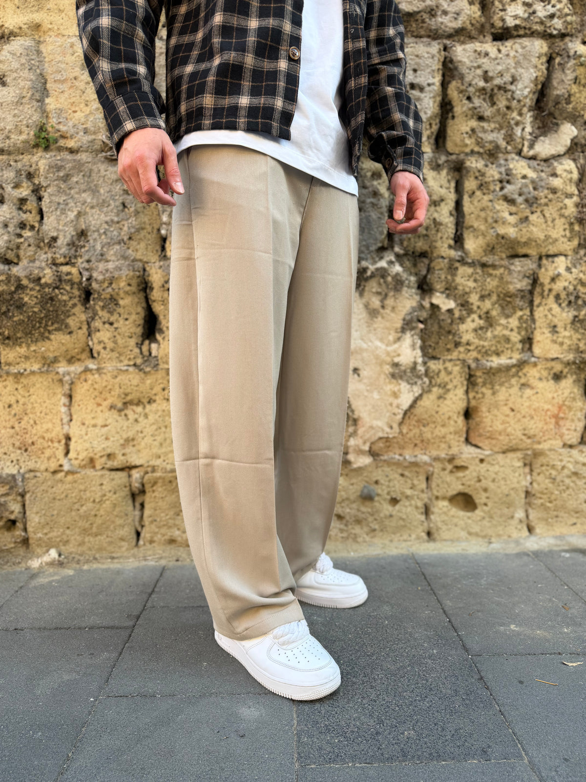 Pantalone Fondo Ampio 2.0 Beige MS74