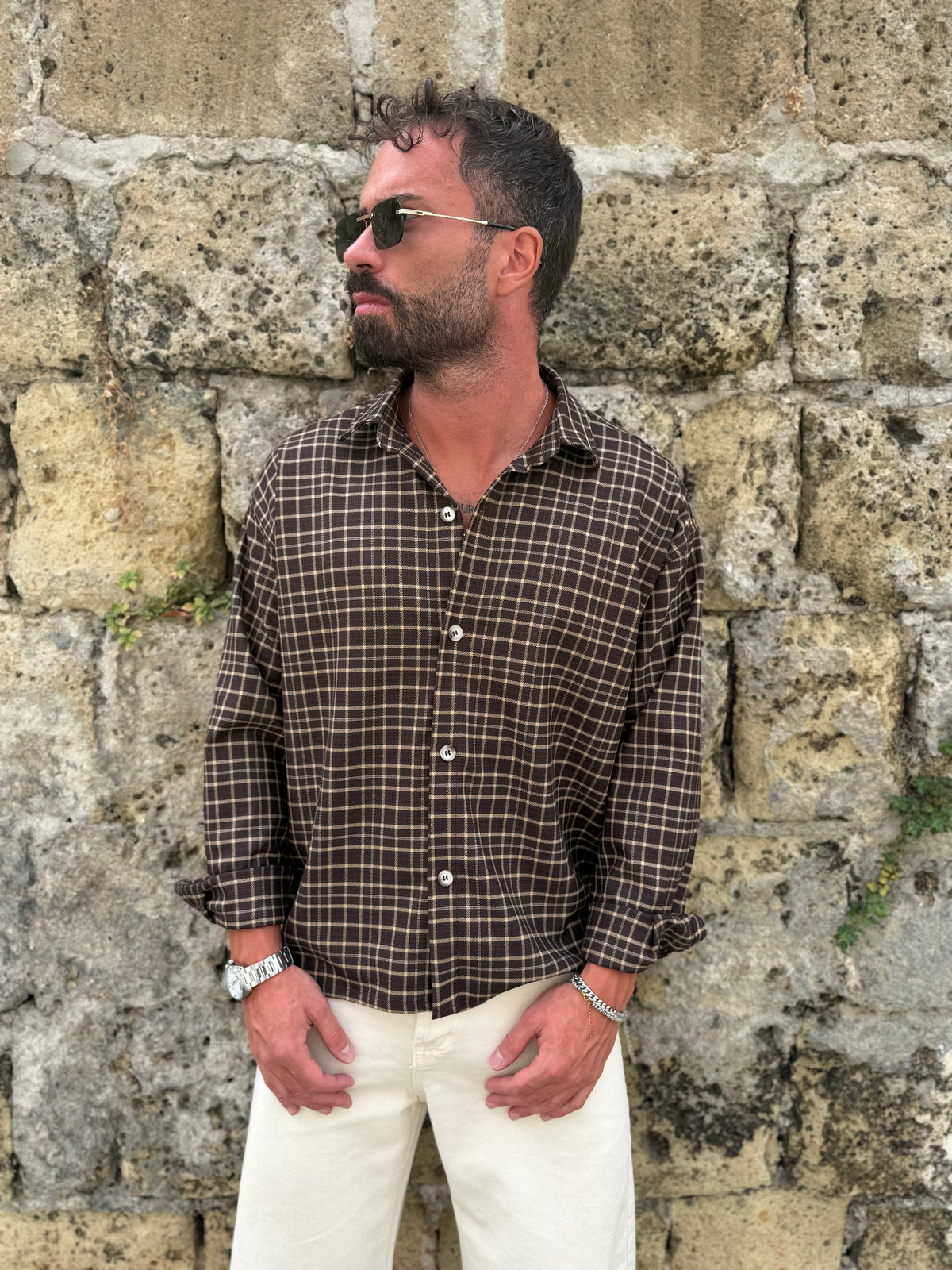 CAMICIA A QUADRI JUST