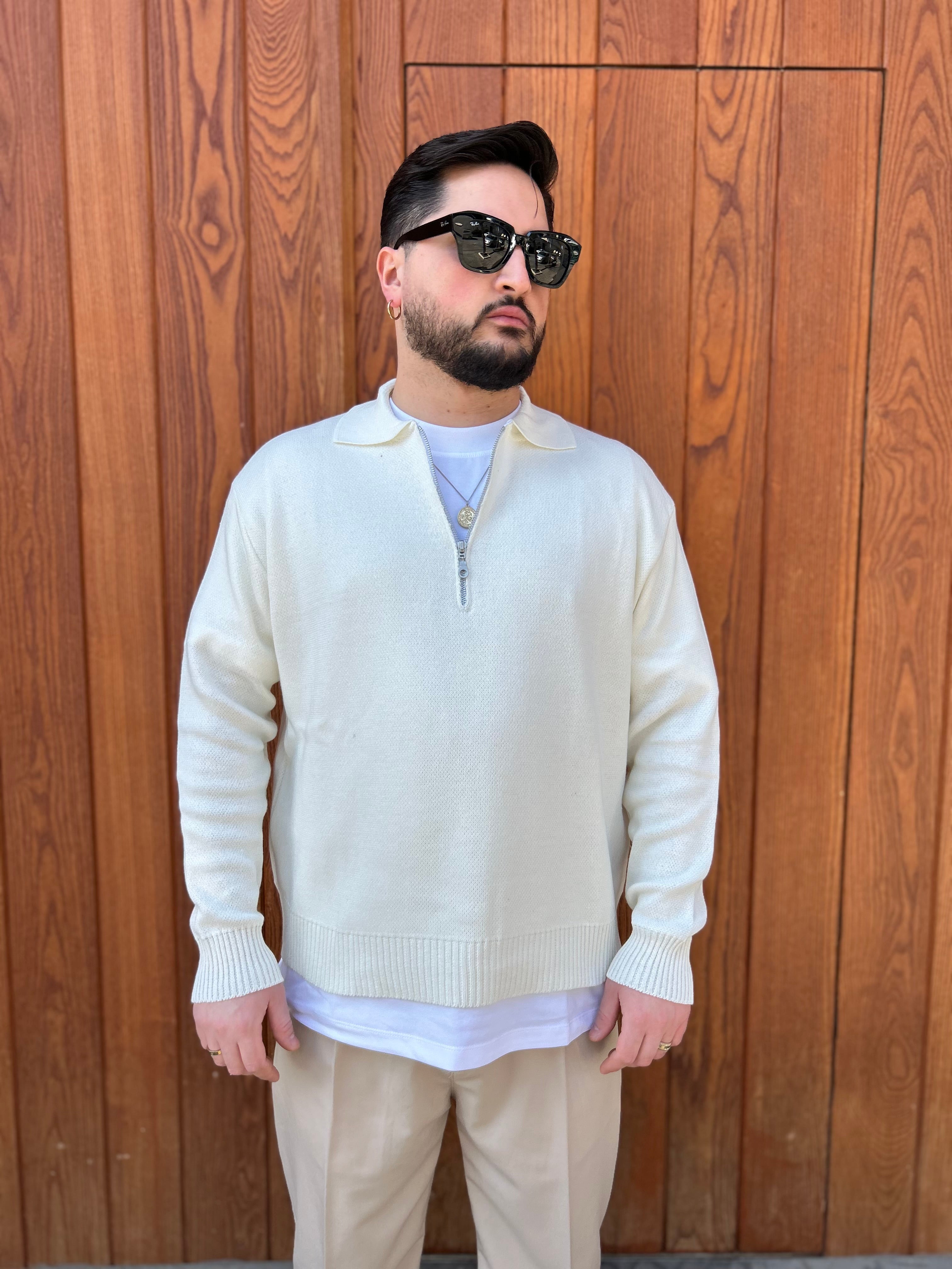 POLO CROP MEZZA ZIP