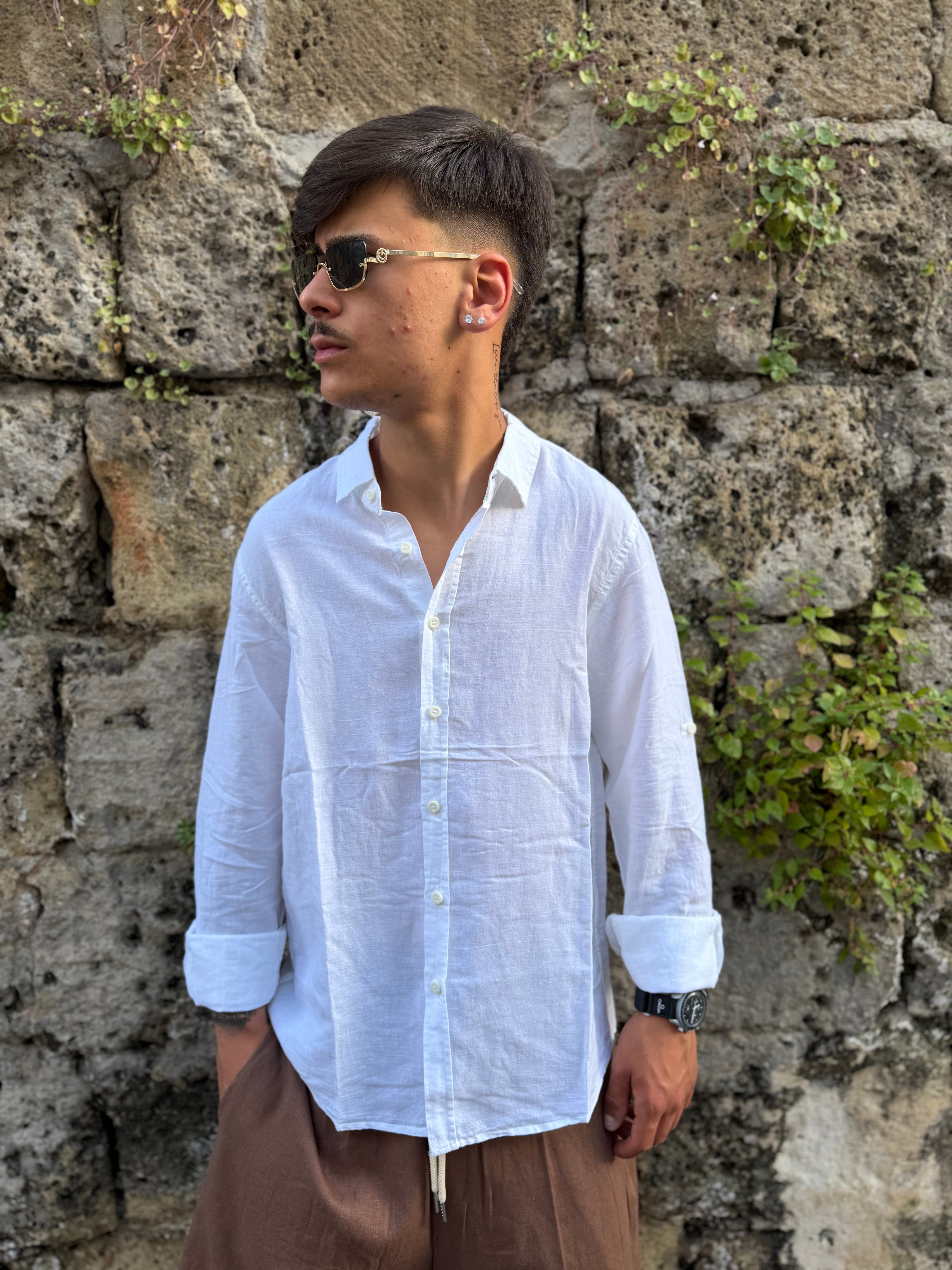 CAMICIA IN LINO BIANCA