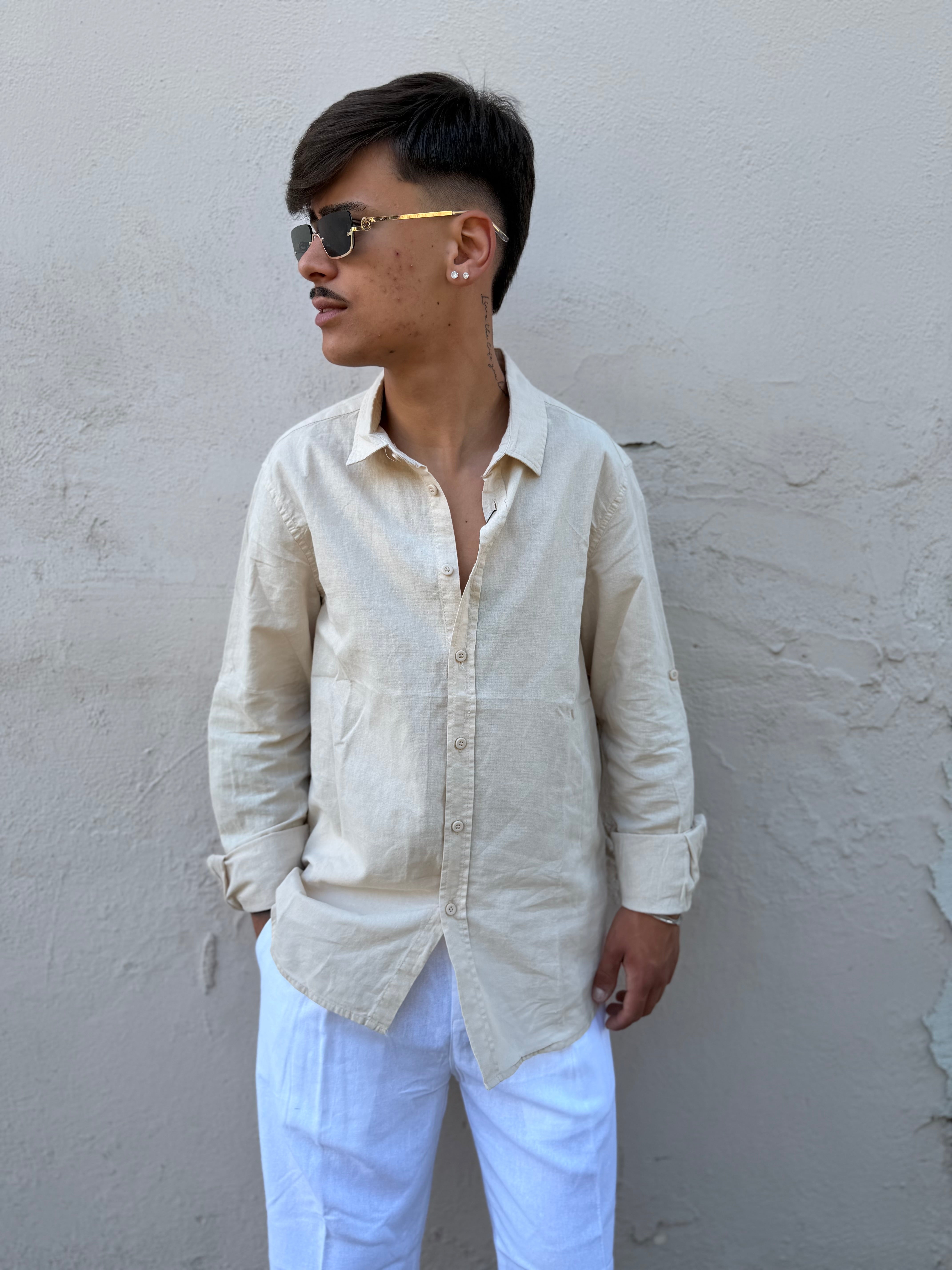 CAMICIA IN LINO BEIGE