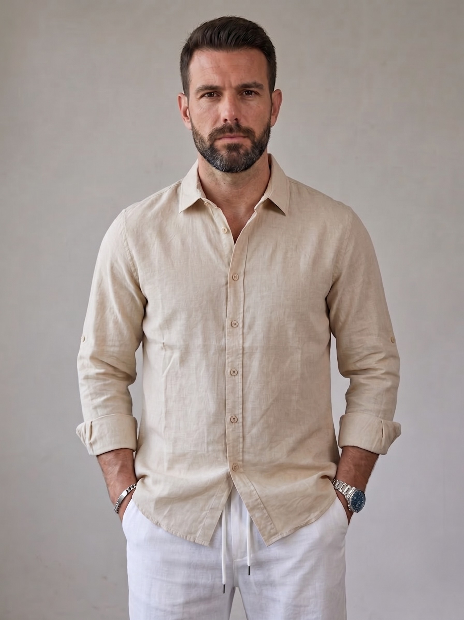 CAMICIA IN LINO BEIGE