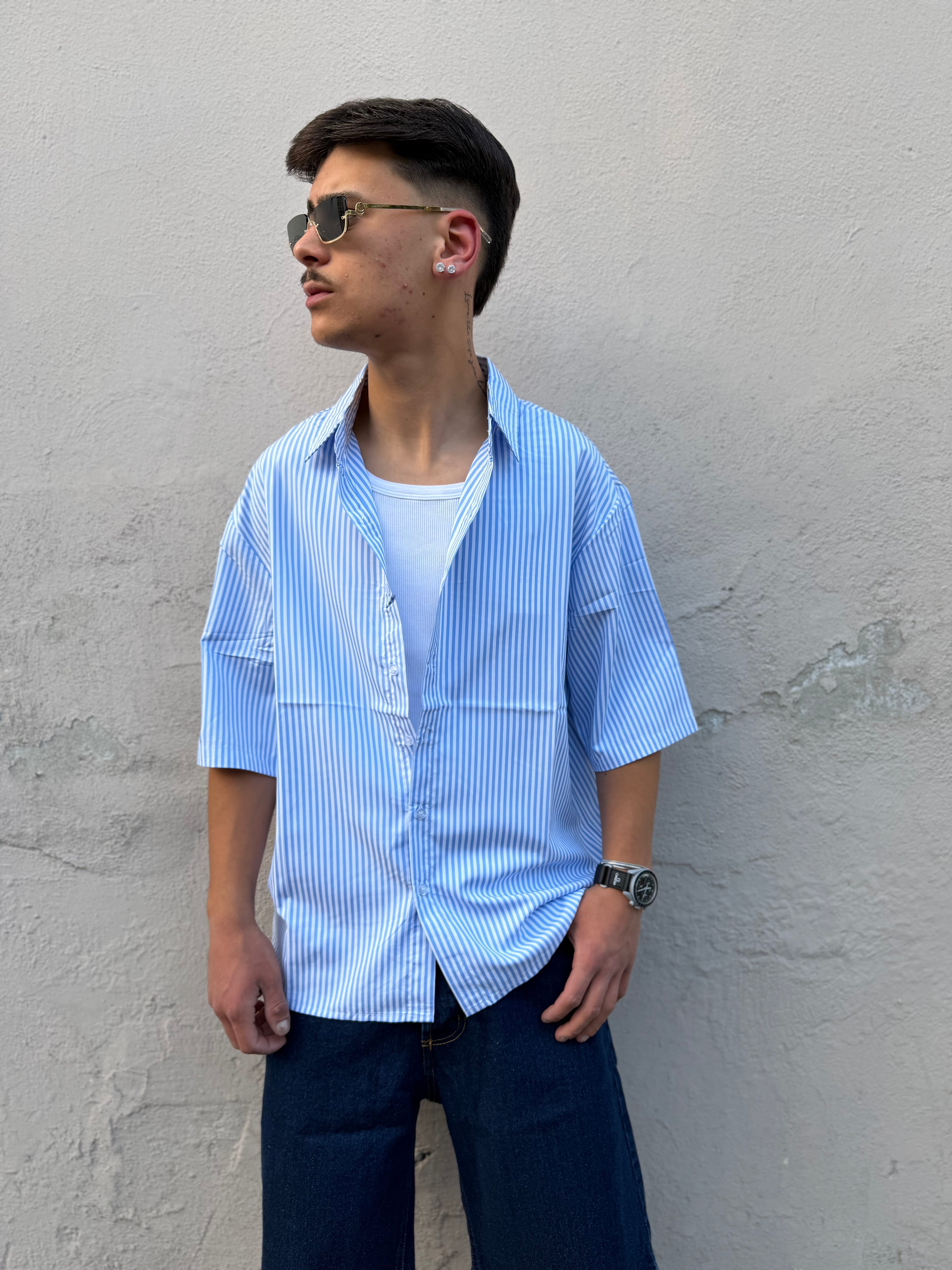 CAMICIA RIGATA MEZZA MANICA