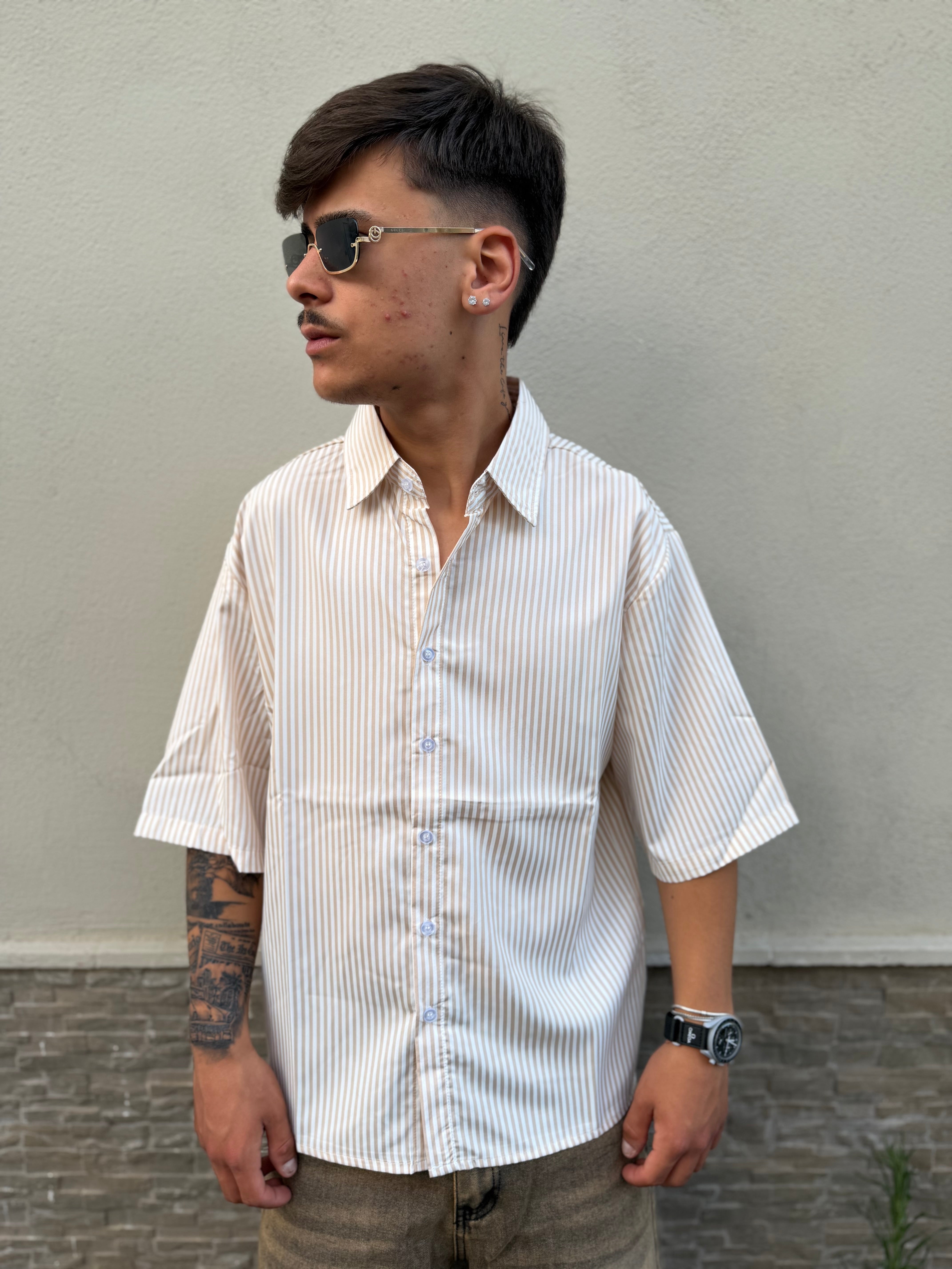 CAMICIA RIGATA MEZZA MANICA